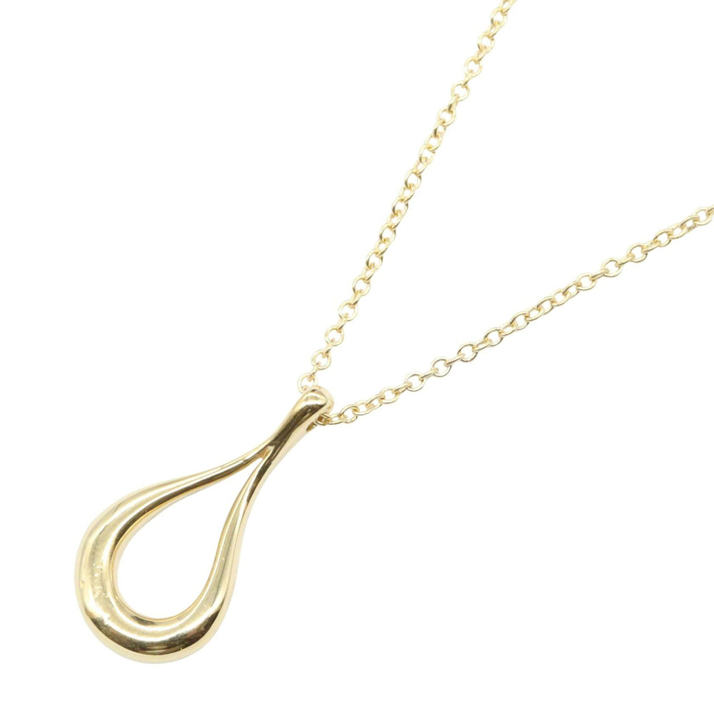 Tiffany Co Elsa Peretti Open Teardrop Necklace Yellow Gold